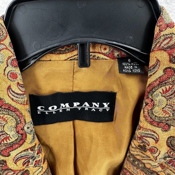 Ellen Tracy Blazer Jacket Womens 6 Aztec 100% Wool Tapestry BOHO Jacket Career - Picture 11 of 14